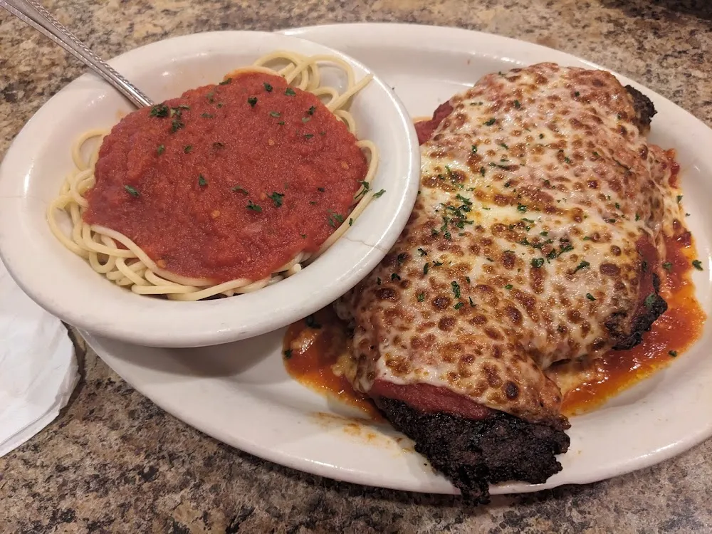 Chicken Parmigiana with Side of Pasta